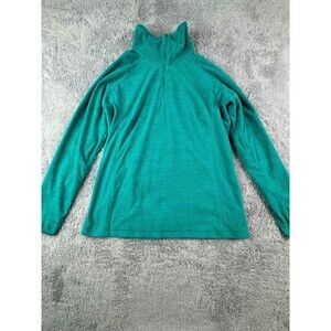 Columbia Women's Large Green Pullover Fleece Jacket 1/4 Zip Closure